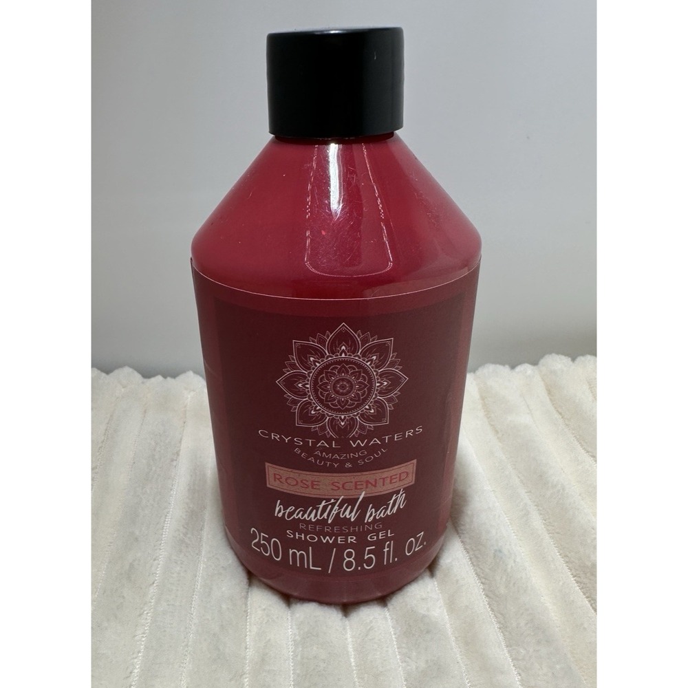 Crystal Waters Rose Scented Beautiful Bath Refreshing Shower Gel 8.5oz NEW